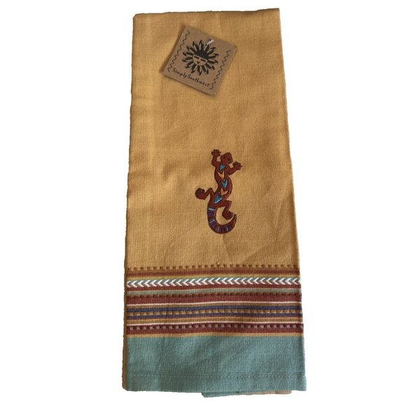 NWT Southwest Theme Gecko Lizard Cotton Kitchen Tea Towel Colorful - Picture 1 of 6